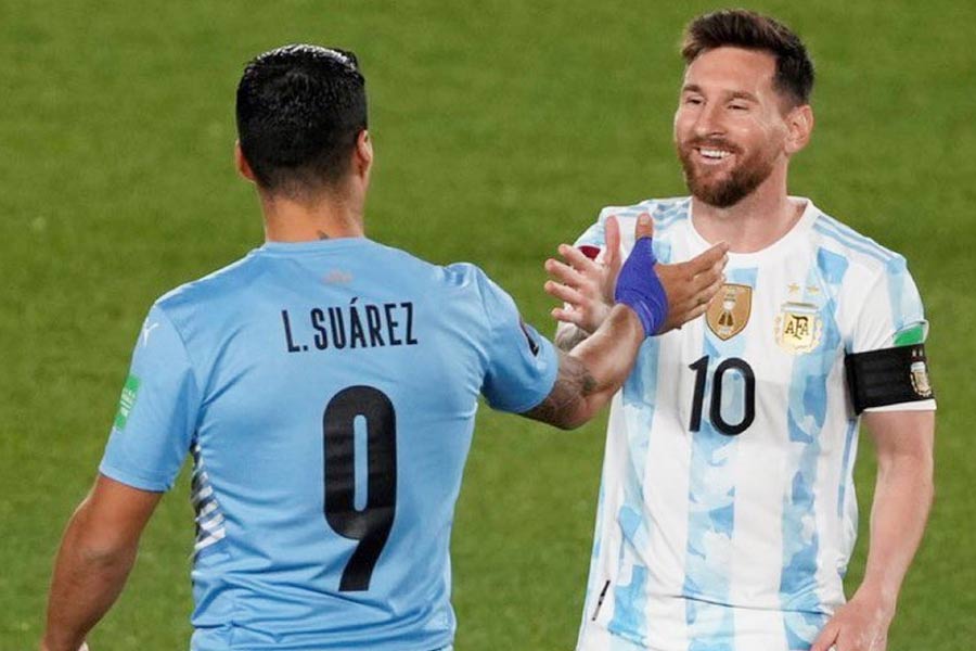 Luis Suarez and Leo Messi