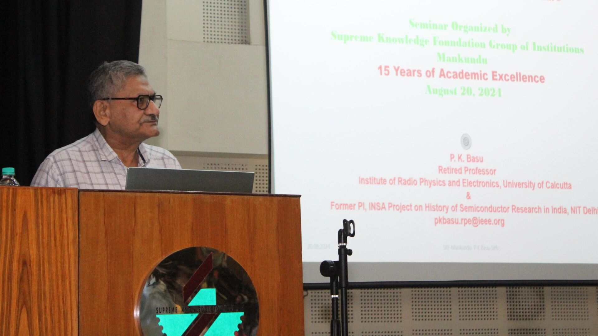 Parallel sessions were held across both days. One of the sessions featured the luminary Prof (Dr) Prasanta Kumar Basu, Retired Professor, Institute of Radio Physics and Electronics, University of Calcutta. 