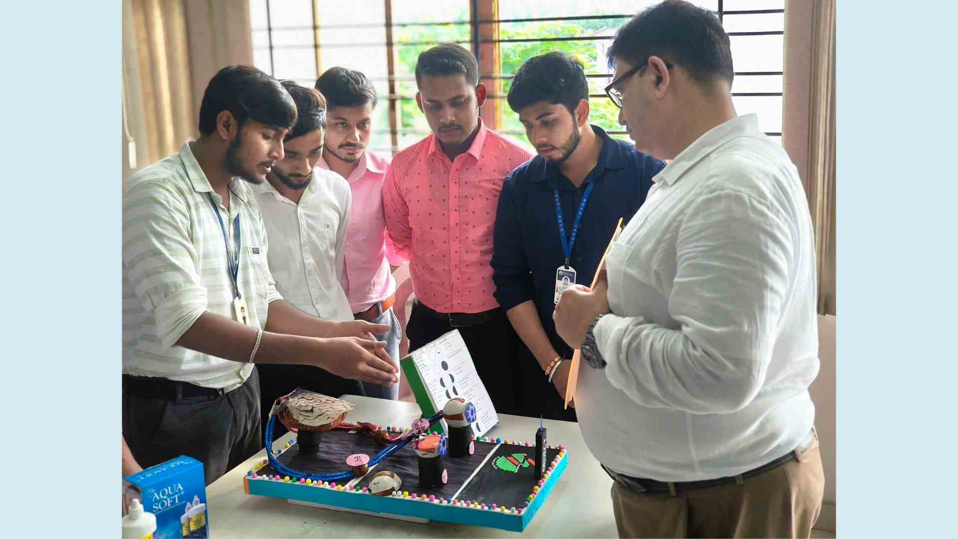 Students showcased their models to the judges. 