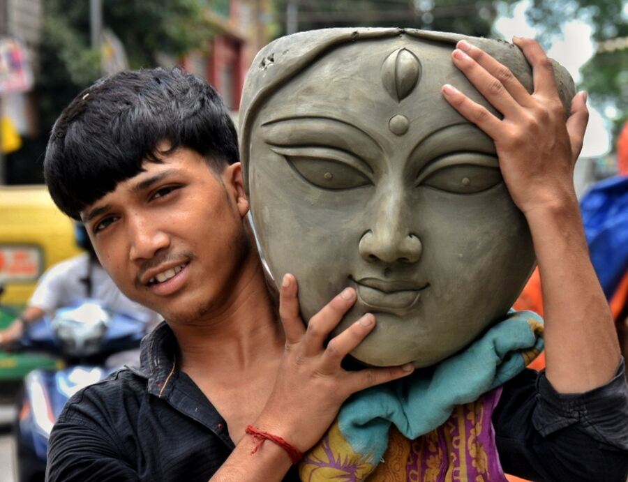 Kumartuli artisans are working day and night to complete Durga idols ahead of Mahalaya, which is 27 days away  