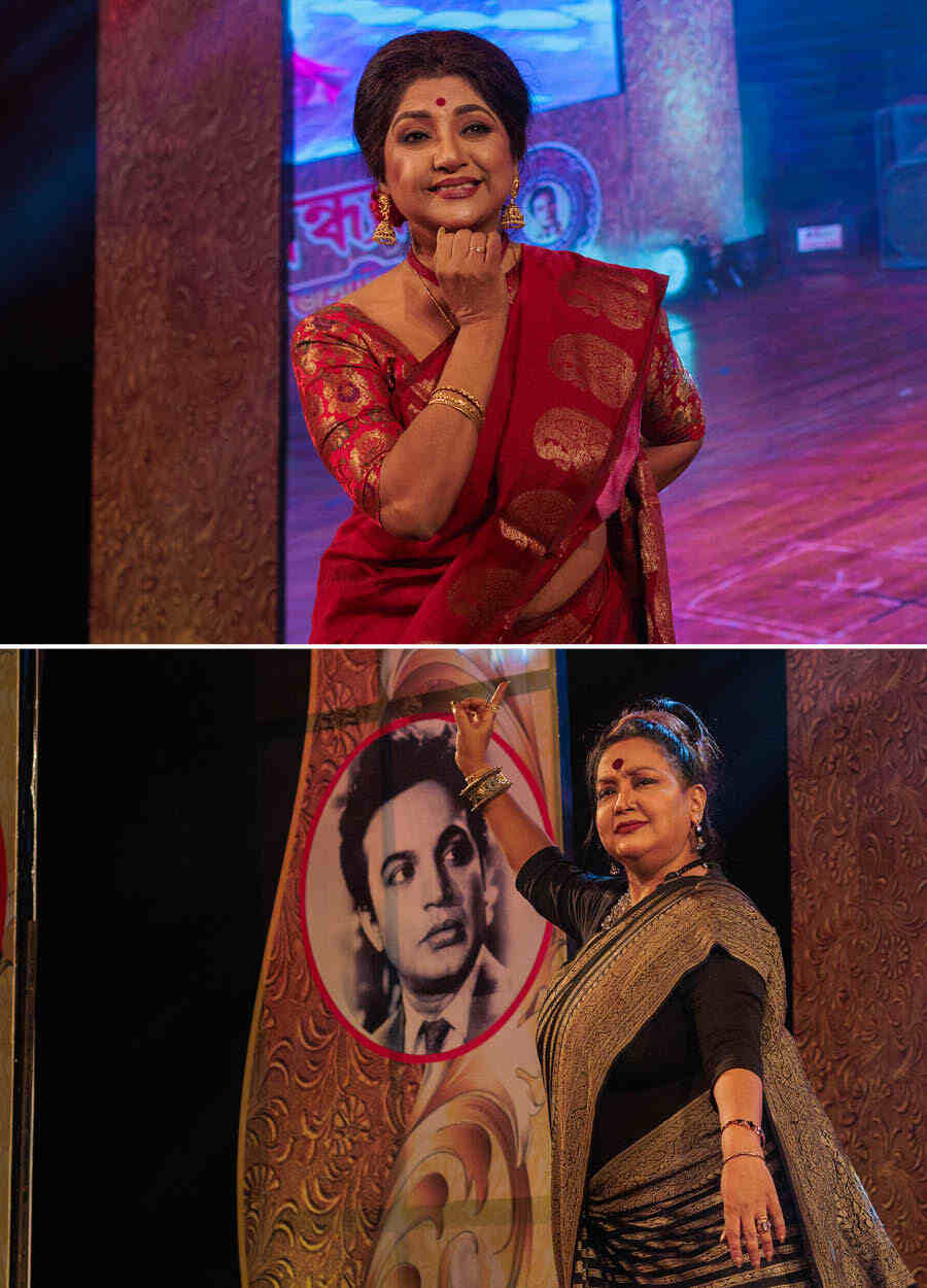 Danseuses Malabika Sen and Urmila Bhowmik performed at the programme