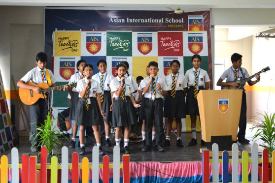 Asian International School celebrated Teachers' Day with great enthusiasm. The program commenced with an inspiring address from the school Principal, Mrs. Simran Sanghera