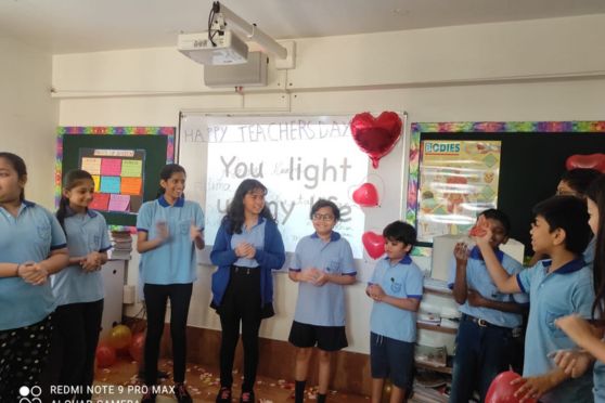 Teachers' Day was celebrated with pomp and grandeur at Bridge International School on 5th September.  In the morning assembly, students expressed their gratitude & appreciation for their teachers by reciting poems and reading out messages written by them