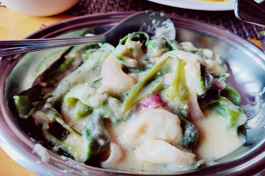 Ema Datshi is the signature dish of Bhutan and many local variations exist of this cheese and chillies dish