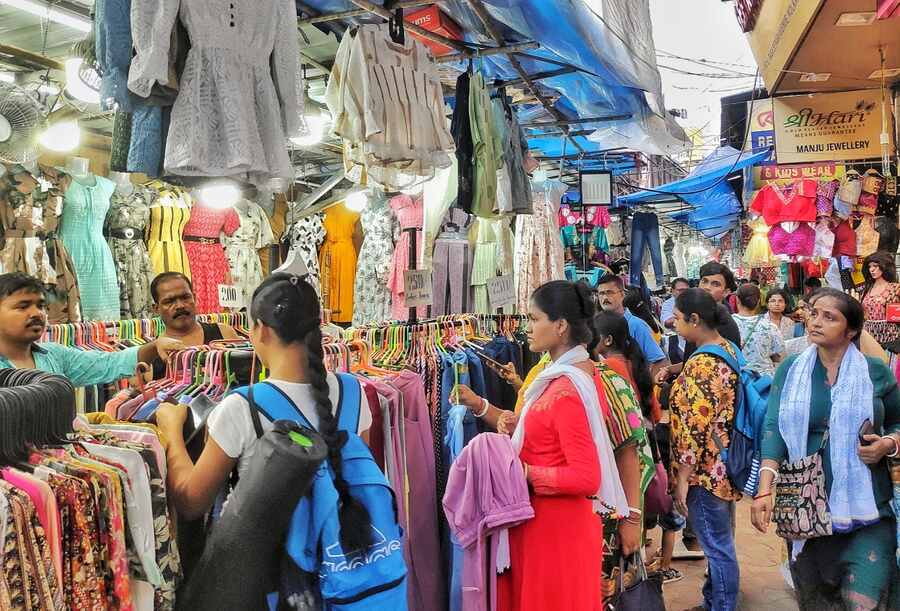 People scout Gariahat market to shop for Durga Puja. Mahalaya is only 22 days away