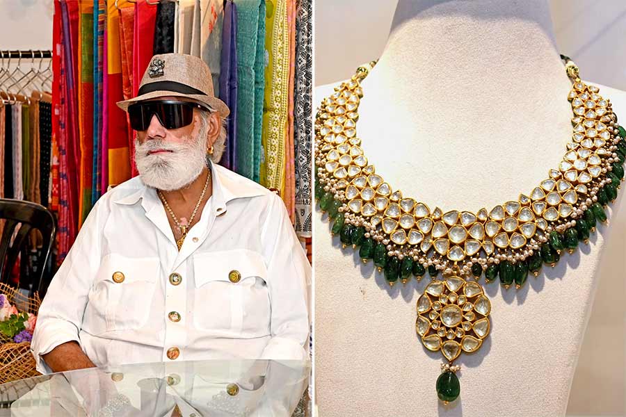 Veteran temple jeweller Kundan Lal Verma, whose collaboration with Mireya Jewels led to some stunning pieces on display at Art in Life