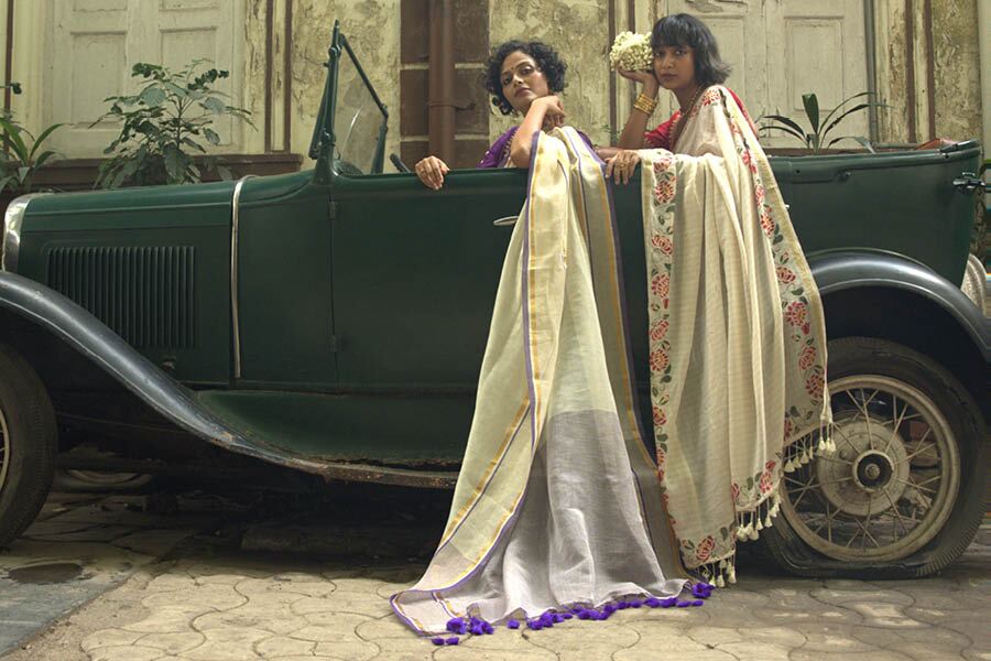 The Suta sisters adorned in their Onam collection