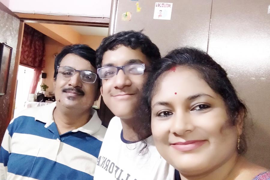 Angikar with his parents 