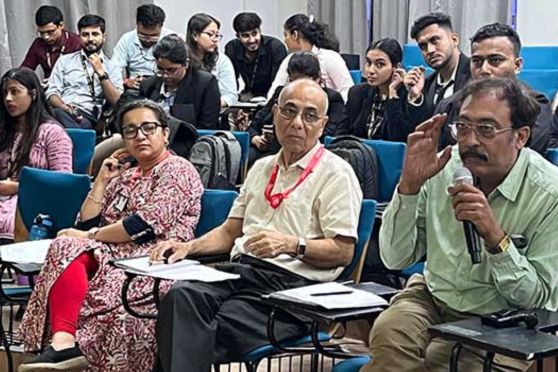 Chandrim Banerjee, Chief Advisor, CRISIL, and Principal Consultant, Asian Development Bank  judging the event (front row, extreme right).