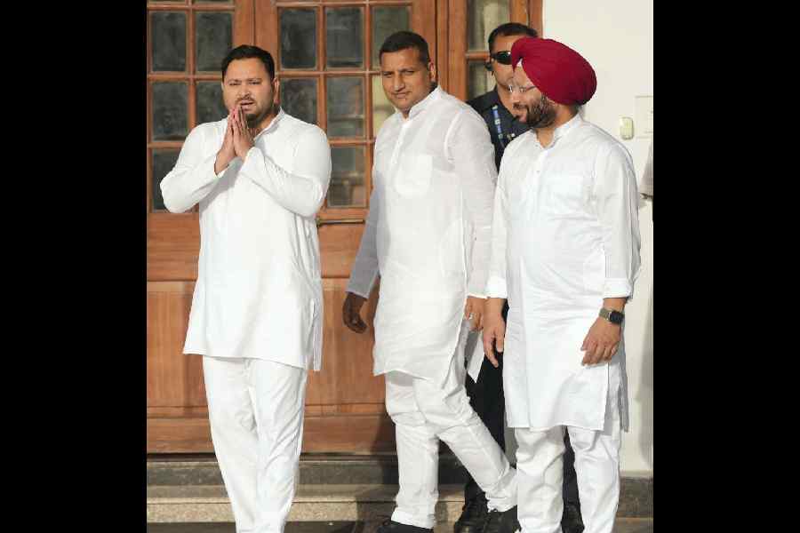 RJD leader Tejashwi Yadav arrives to attend the INDIA bloc leaders’ meeting, in New Delhi, Wednesday, June 5, 2024.