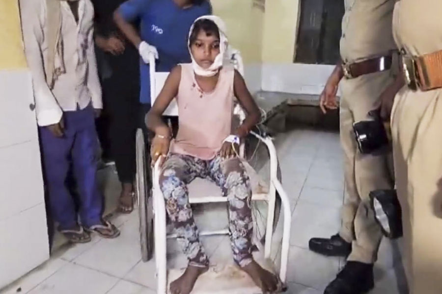An 11-year-old girl brought to a hospital after being attacked by a wolf, in Bahraich, Wednesday, Sept 11, 2024