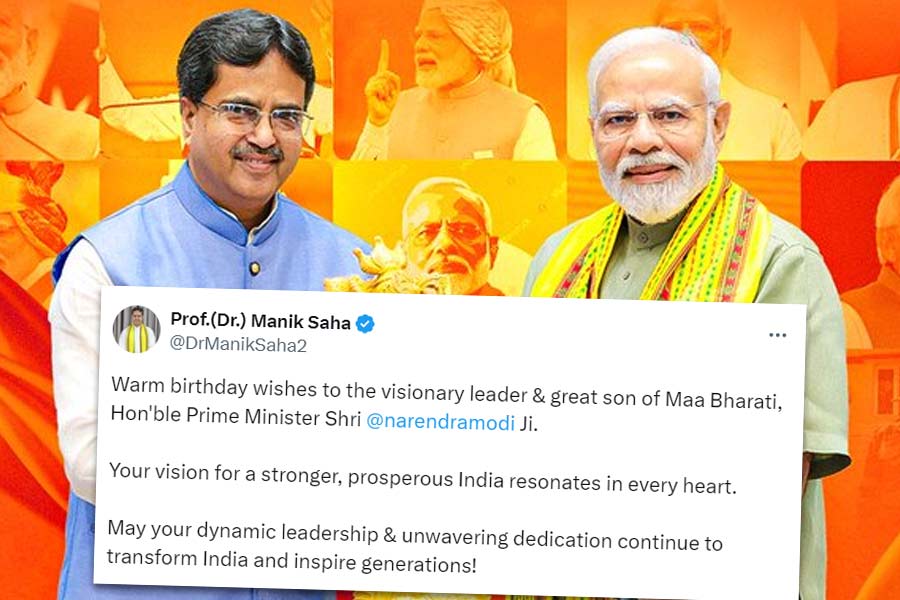 PM Narendra Modi with Manik Saha