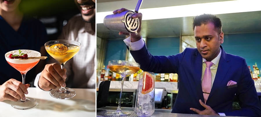 Merwyn Alphonso, Yauatcha's Head Mixologist from Mumbai kept the guests happy and high at the very busy bar throughout the evening 