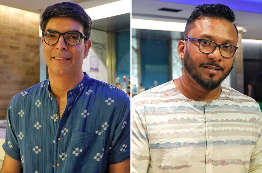 (L-R) Anand Puri, the third-generation owner of Trincas, is in love with Yauatcha’s Chocolate Mousse. He picked his gin and tea potion for the evening and reviewed it saying, ‘I loved the Jing Mei stirred with gin, sake and floral tea liqueur from the new menu. It was on the sweeter side and just perfect!’. Designer and co-initiator of Kolkata Pride Navonil Das, who is a regular at Yauatcha for their vegetarian menu said, ‘I am a non-vegetarian but Yauatcha has made me love veg food. They do some amazing stuff with their menu and I always come back for dishes like the Turnip Cake’