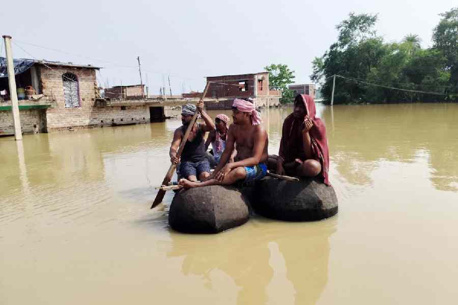 Dingi, small countryboat became the medium of communication in Khanakul area of Hooghly.