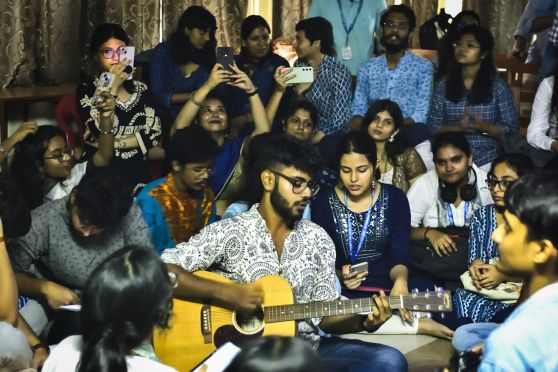 The event attracted an enthusiastic crowd, with the unique setting perfectly complementing the monsoon theme.