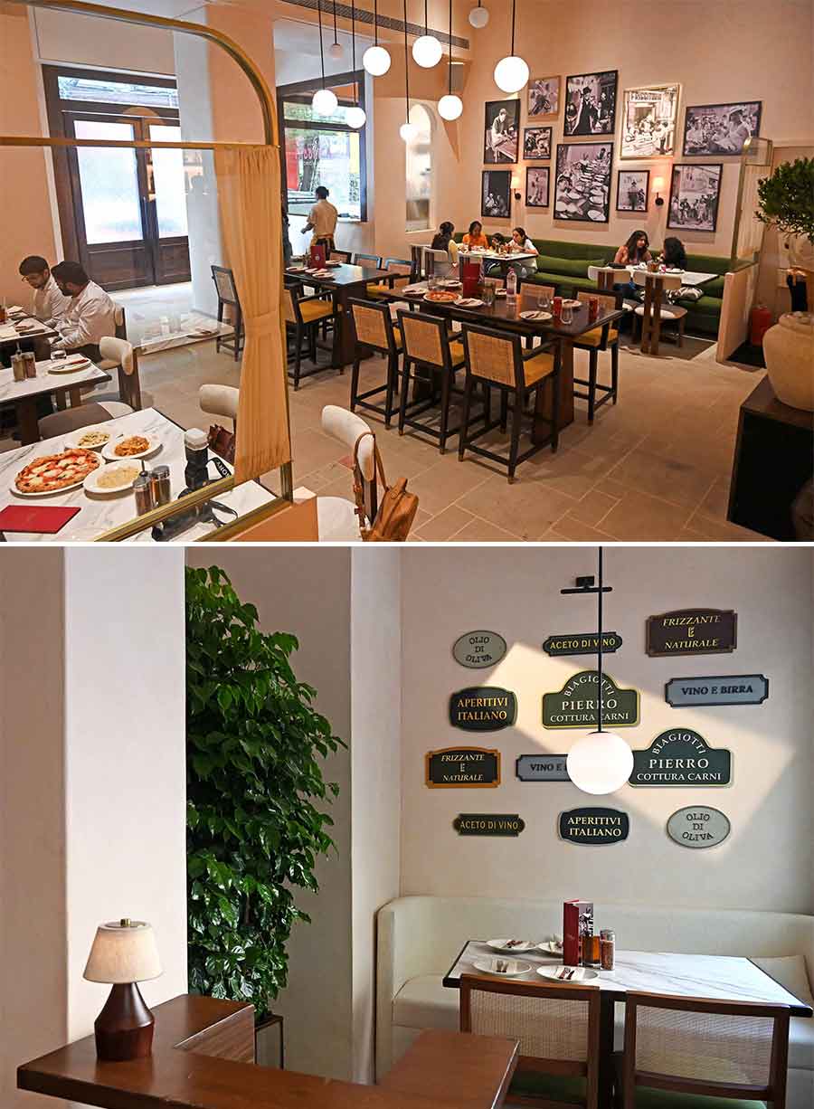 The two-storey, 3000-square-foot space of Fabbrica Originale in Park Street can accommodate 94 covers. The interior offers a fine blend of classic European designs with modern aesthetics. Photographs from the streets of Italy and some innovative signage set the mood for the pizzeria and dining destination