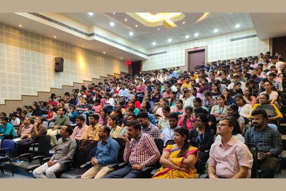 The auditorium was packed with approximately 300 students and faculties.