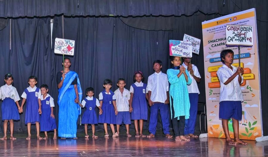 As a part of the Swachhata Hi Seva Campaign 2024 a drama titled 'Mission Swachhata' was put up by Hridaypur Naba Sopanat at the Birla Industrial and Technological Museum on September 24  