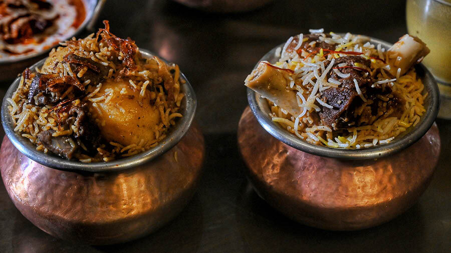 Loyalists swear by the Awadhi Galouti Kebabs and (above) Handi Biryani at Oudh 1590 