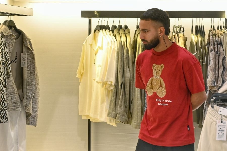 Ramandeep Singh checked out a collection of oversized shirts, searching for something comfortable yet fashionable to sport while away from the field of play