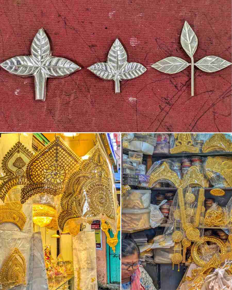 Ornaments used to adorn idols of gods and goddesses are also available at Garanhata