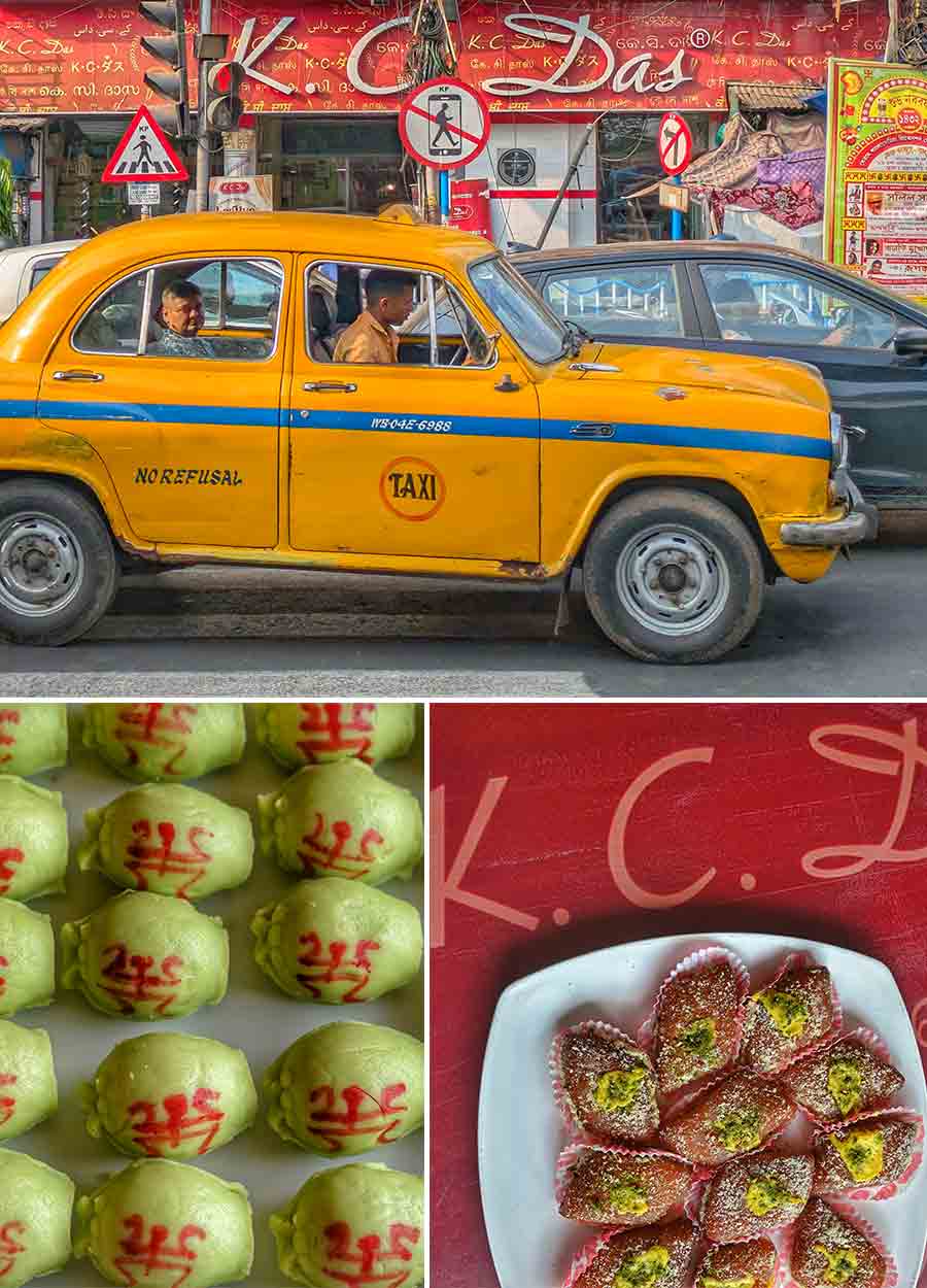 Established in 1920, KC Das is known for its rosogollas. However, it is not the only famous mishti at this sweet shop chain. Ahead of Poila Baisakh, they make Naba Barshika and Dab Sandesh. The Dab Sandesh is made exactly like a green coconut with a Swastik symbol drawn on it