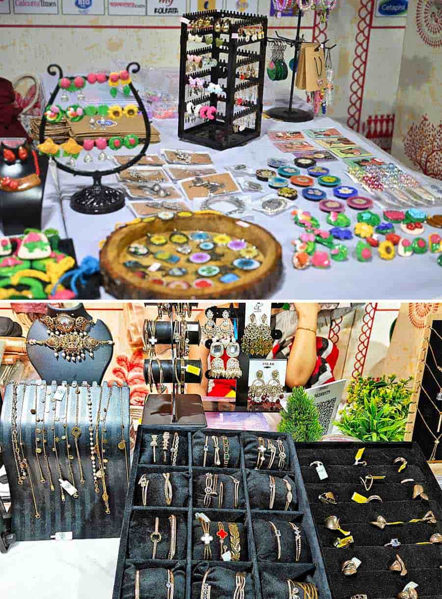 With lots of stalls selling accessories, these cute trinkets were much in demand. Mostly for gifting purposes, there were bangles, rings and even earrings for prices as low as Rs 25, while there were also more intricate jewellery on offer 
