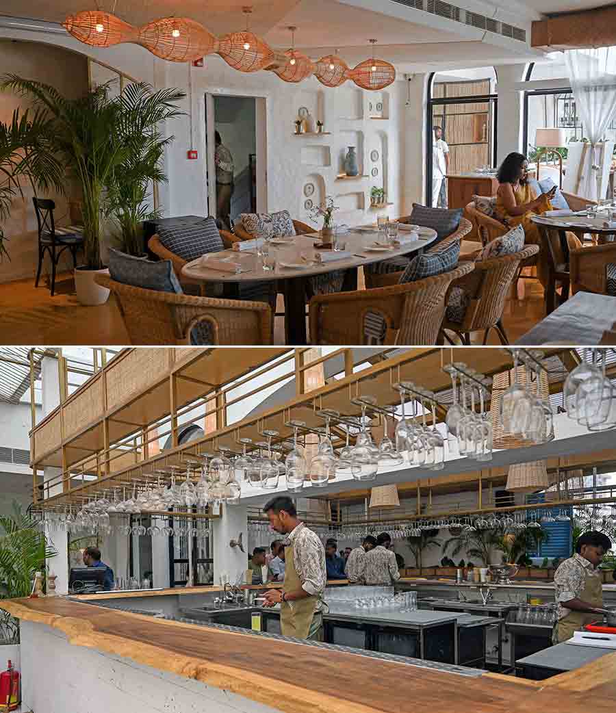 With indoor and outdoor seating and a sprawling bar, the restaurant is spread across 6,283 sqft