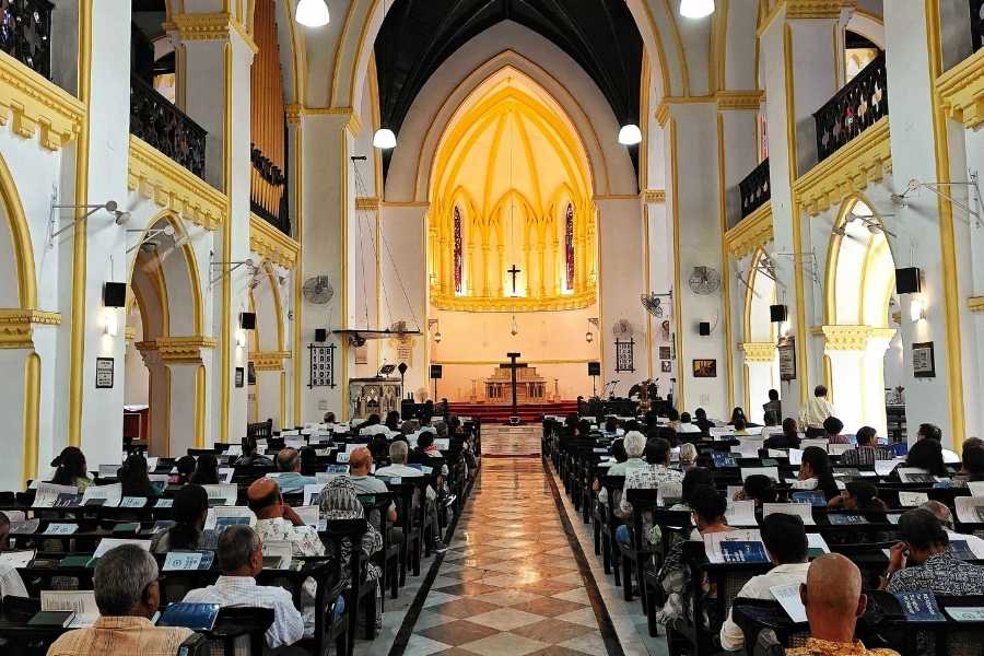 Devotees visit St James Church on AJC Bose Road in Kolkata on Good Friday. Good Friday, also known as Black Friday, Friday of the Passion of the Lord, and Holy Friday, commemorates the crucifixion of Jesus 
