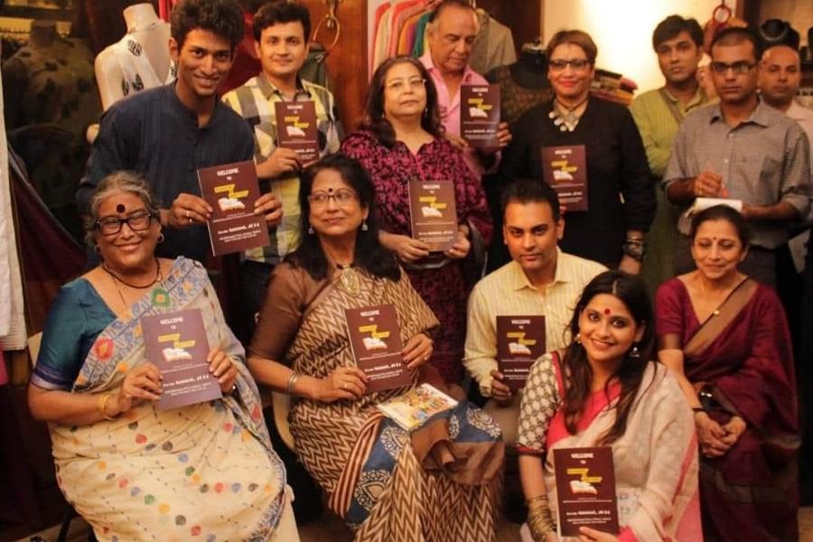 Members with author Nabaneeta Dev Sen, Anjum Katyal, Barun Chanda, and others at the inauguration of the book club