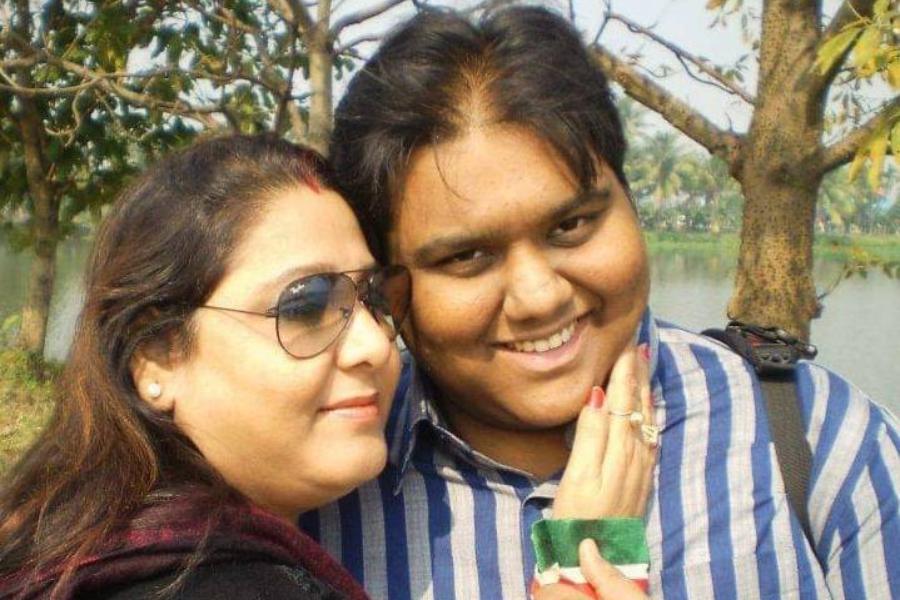 Arjunn Dutta (right) with his mother