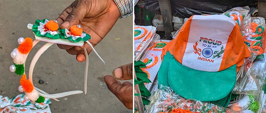 There are also accessories like caps and hair bands for children. Send the little ones to school wearing these Independence Day wearables