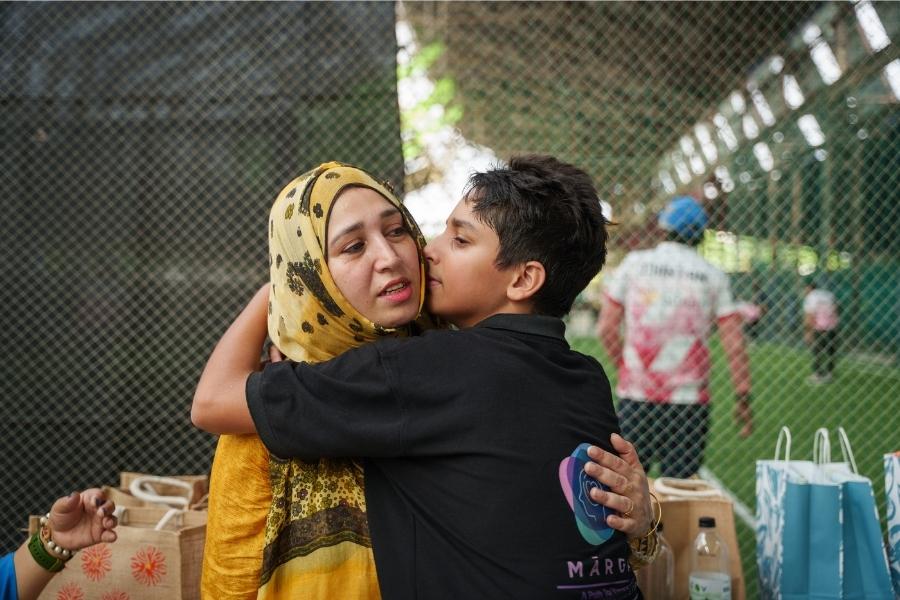 Hassan Shoaib with his mother Shireen Alam
