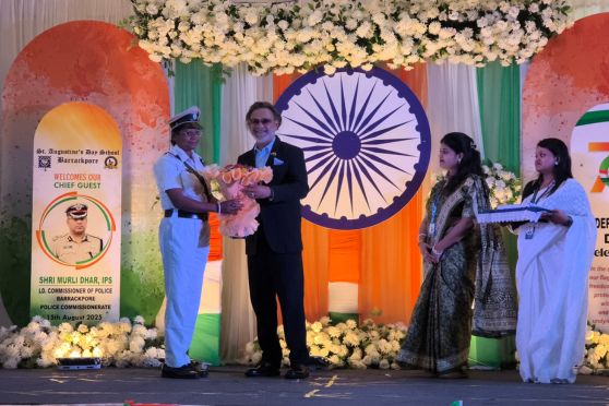 The felicitation ceremony honoured seven police personnel and four senior officers, including Shri Indrabadan Jha (IPS) and Ms. Anusua Chakraborty. This was followed by a vibrant cultural programme featuring performances by Pre-Primary students and music and dance teachers, adding colour and creativity to the solemn occasion. The event concluded with a Vote of Thanks by the CEO, leaving the audience with a renewed sense of patriotism and respect for those who safeguard the nation.