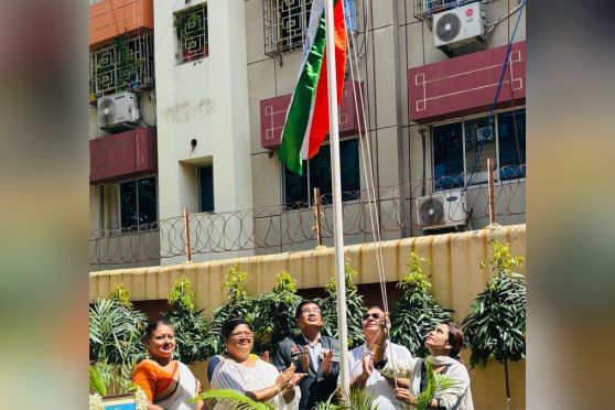 Mangalam Vidya Niketan celebrated the 79th Independence Day with pride and patriotic zeal, bringing together the school community in a vibrant tribute to the nation. The day began with the ceremonial flag hoisting by Secretary Mr. Vivek Pancholi, joined by Principal Mrs. Jayati Mukherjee, Vice Principal Mrs. Jaya Pradhan, Headmistress Mrs. Debjani Mukherjee, and Admin Head Mr. Pabitra Kumar Das. The National Anthem, sung by all, filled the campus with a spirit of unity, while the school choir’s heartfelt patriotic song paid homage to the tricolour and the sacrifices of freedom fighters. Tricolour decorations across the campus added to the celebratory spirit.