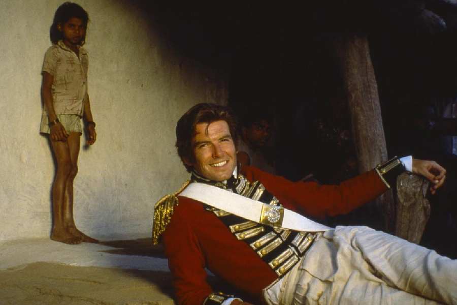 Pierce Brosnan while filming 'The Deceivers'