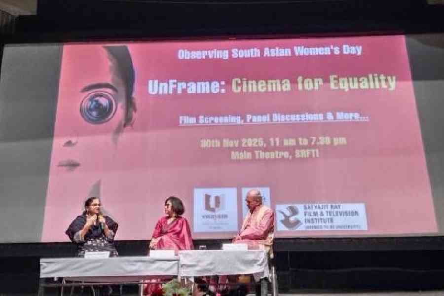 A panel discussion at the film festival on Sunday