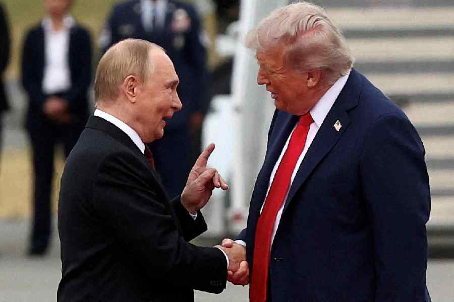 U.S. President Trump meets with Russian President Putin in Alaska.