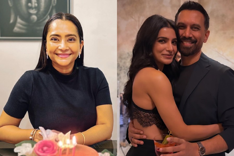 Shhyamali De (left), Samantha Ruth Prabhu, Raj Nidimoru (right)