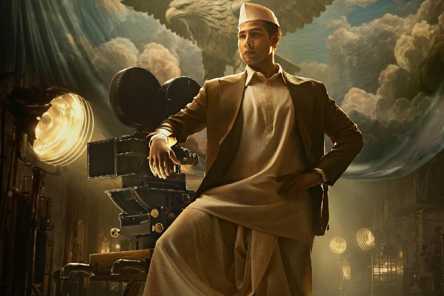 A poster of 'V Shantaram'