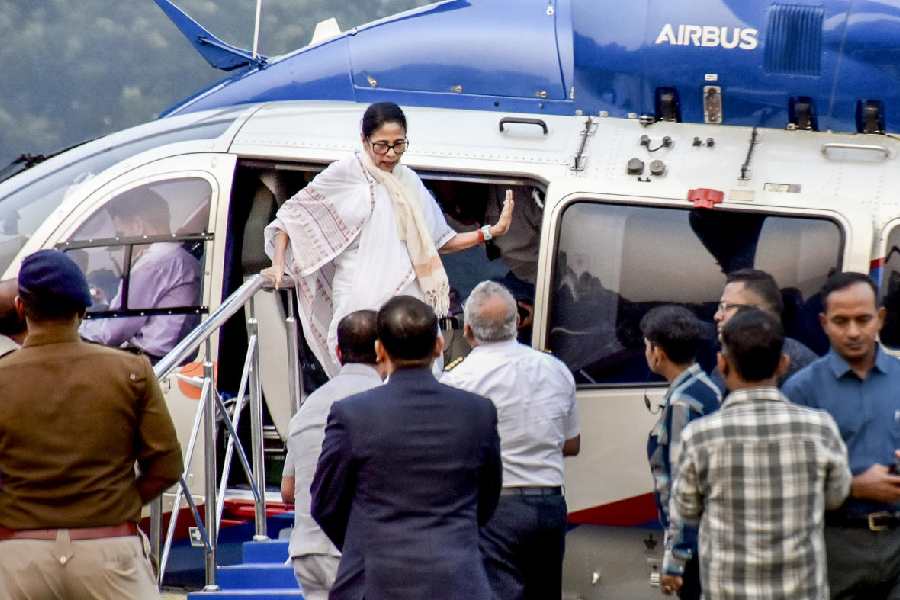 Chief minister Mamata Banerjee during her visit to Behrampore in Murshidabad on Tuesday.