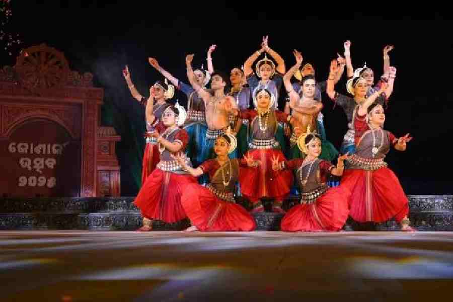 Artistes perform at the Konark Festival on Monday