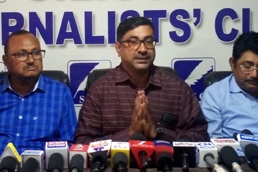 Tourism stakeholders address the media in Siliguri on Wednesday.