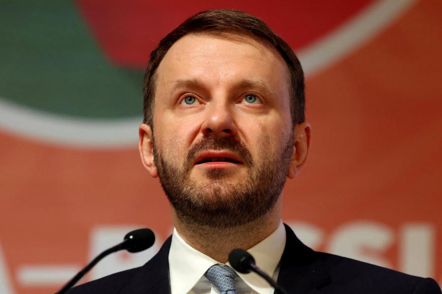 Maxim Oreshkin, a deputy chief of staff at Russia's presidential administration, speaks at the India-Russia Business Forum in New Delhi, India, December 4, 2025.