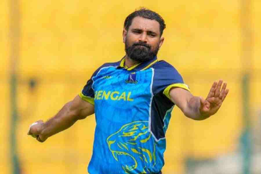Mohammed Shami during Bengal’s Syed Mushtaq Ali Trophy campaign, in a picture shared on X