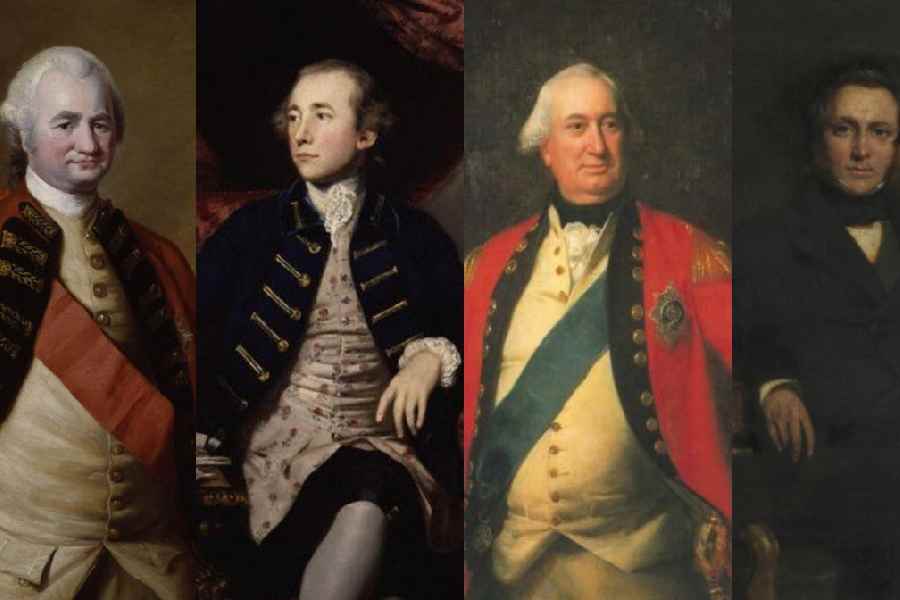 From left: Lord Clive, Lord Hastings, Lord Cornwallis and Lord Dalhousie