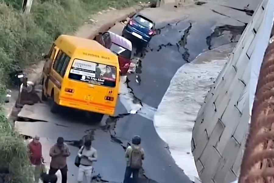 Kollam’s NH-66 - embankment collapse near Kottiyam.