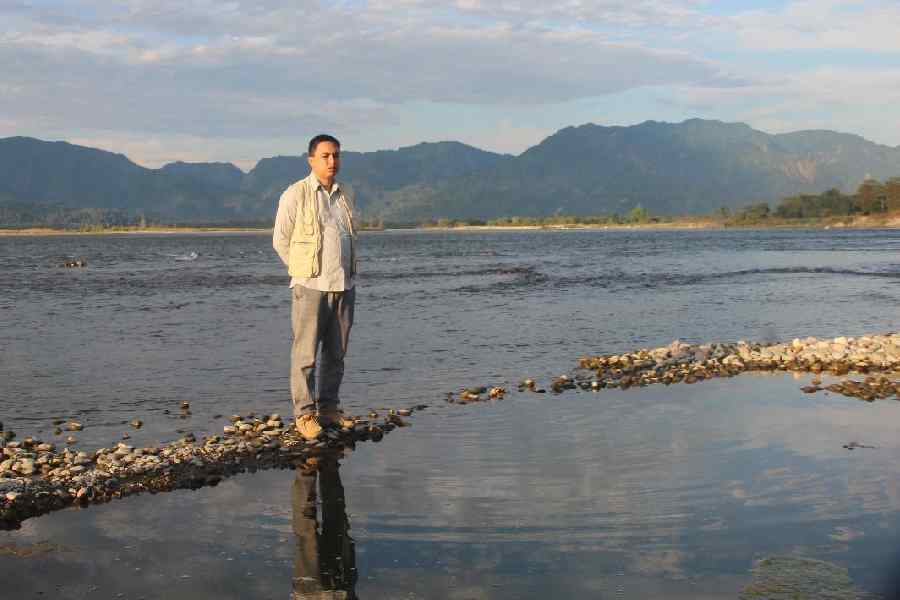 Keshoba Krishna Chatradhara at the Dulung - Subansiri elephant corridor (Sourced by TTO Correspondent) 