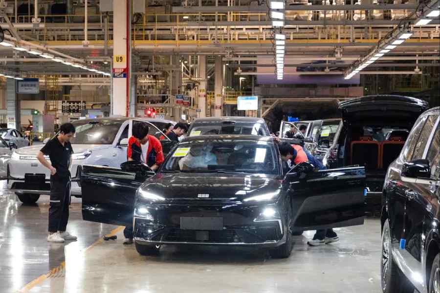 A Geely manufacturing plant in Hangzhou, China. Carmakers and other exporters in traditional manufacturing powerhouses like Germany, Japan and South Korea are losing customers to Chinese rivals.